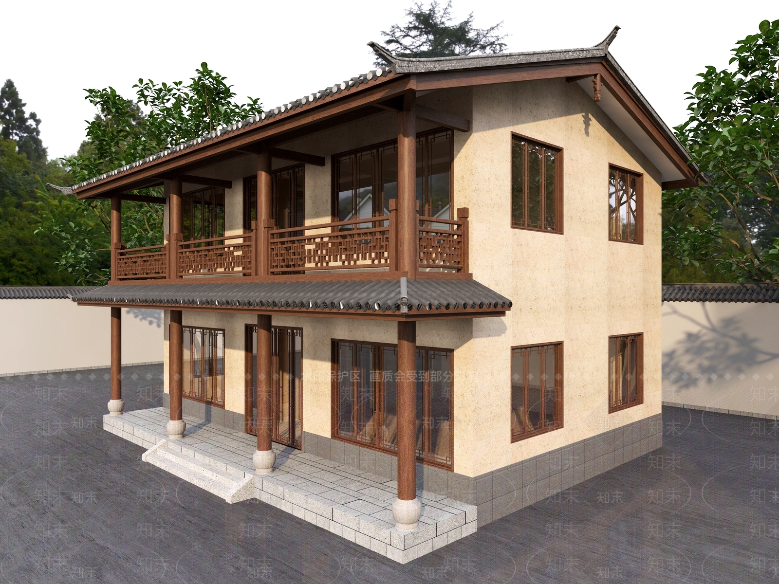 中式中古古建3D模型下载【ID:1194334989】