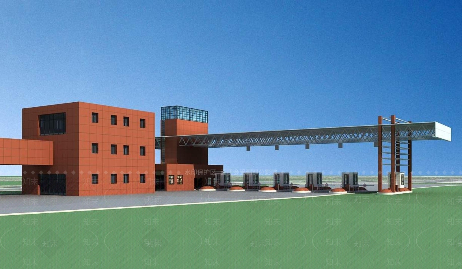 现代车站外观3D模型下载【ID:1194334779】
