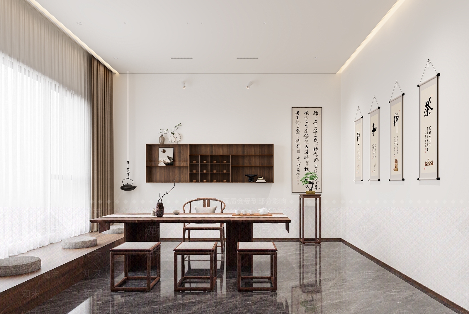 新中式茶室3D模型下载【ID:1194335155】