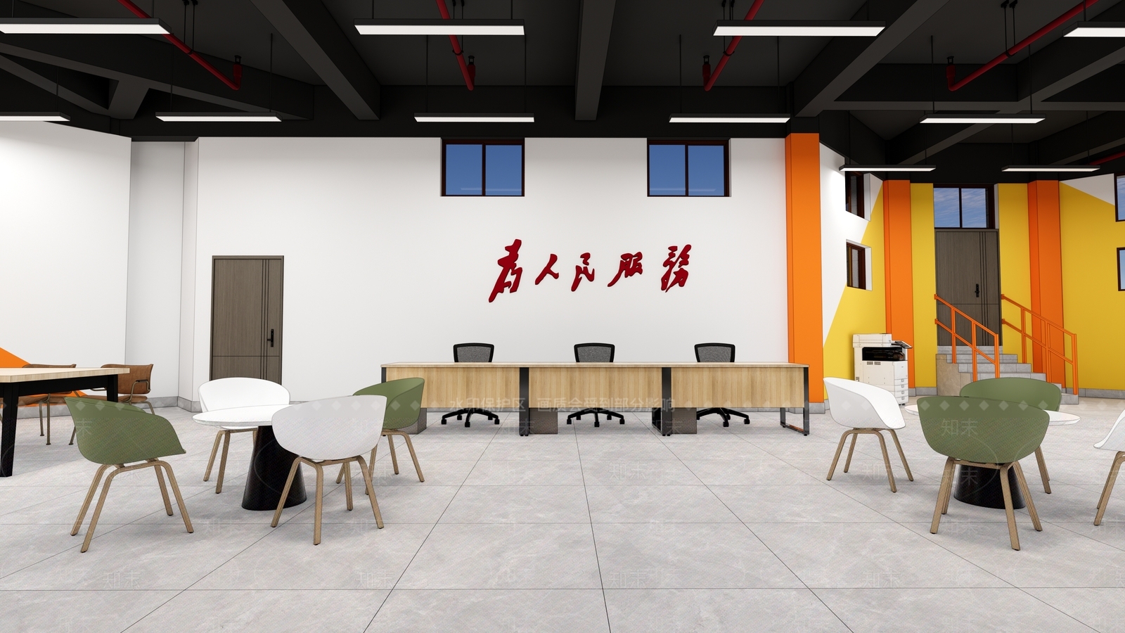 现代其他办公区域SU模型下载【ID:1194335509】