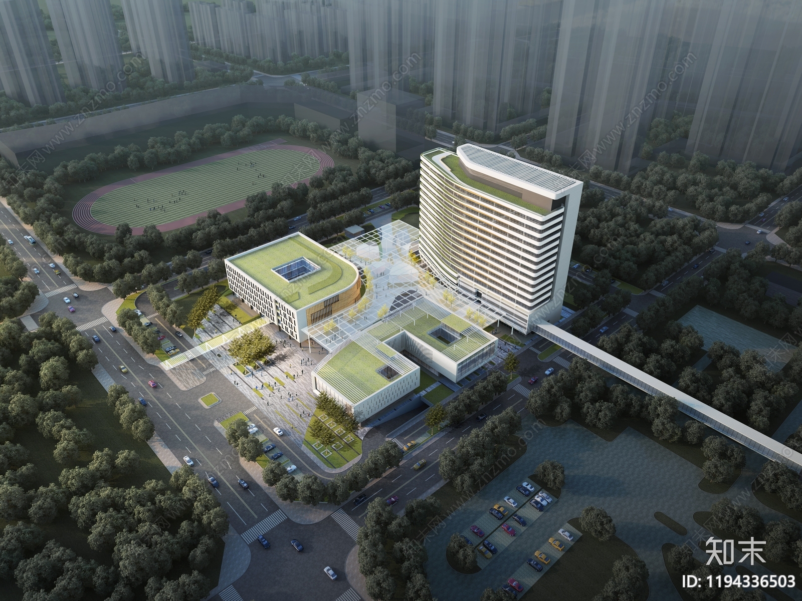 现代医院建筑施工图下载【ID:1194336503】