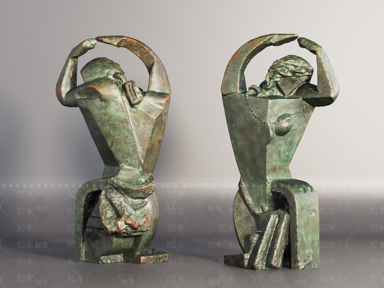 现代景观雕塑3D模型下载【ID:1194340443】