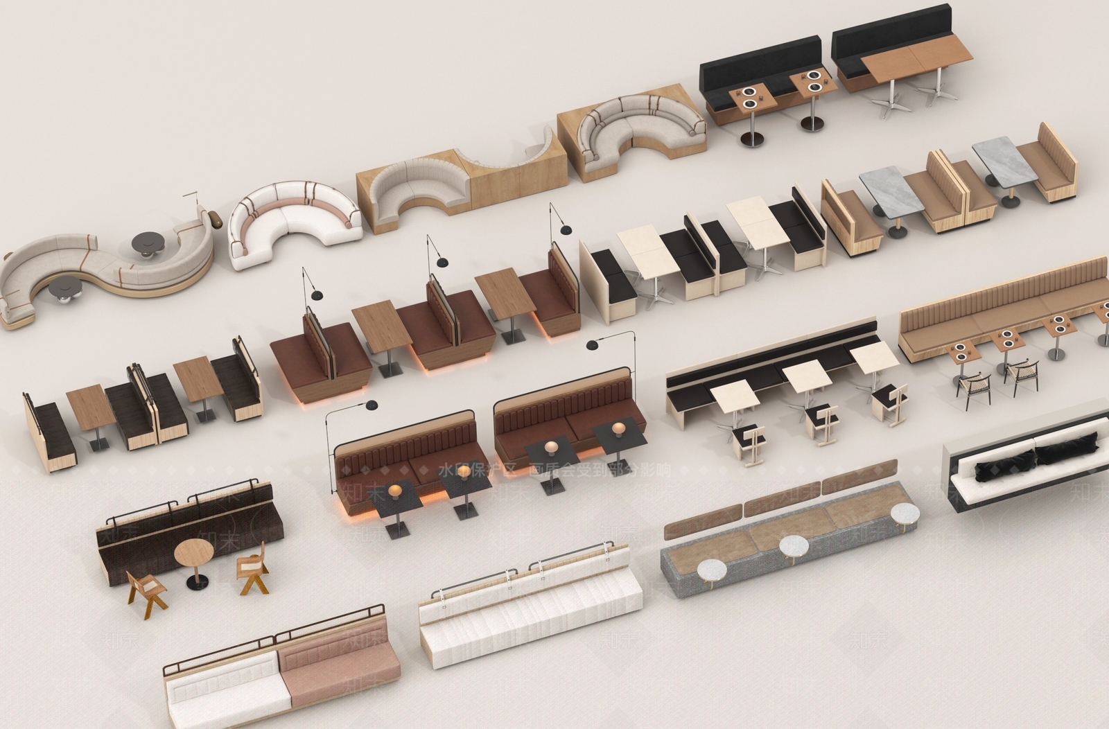 现代卡座沙发SU模型下载【ID:1194340388】