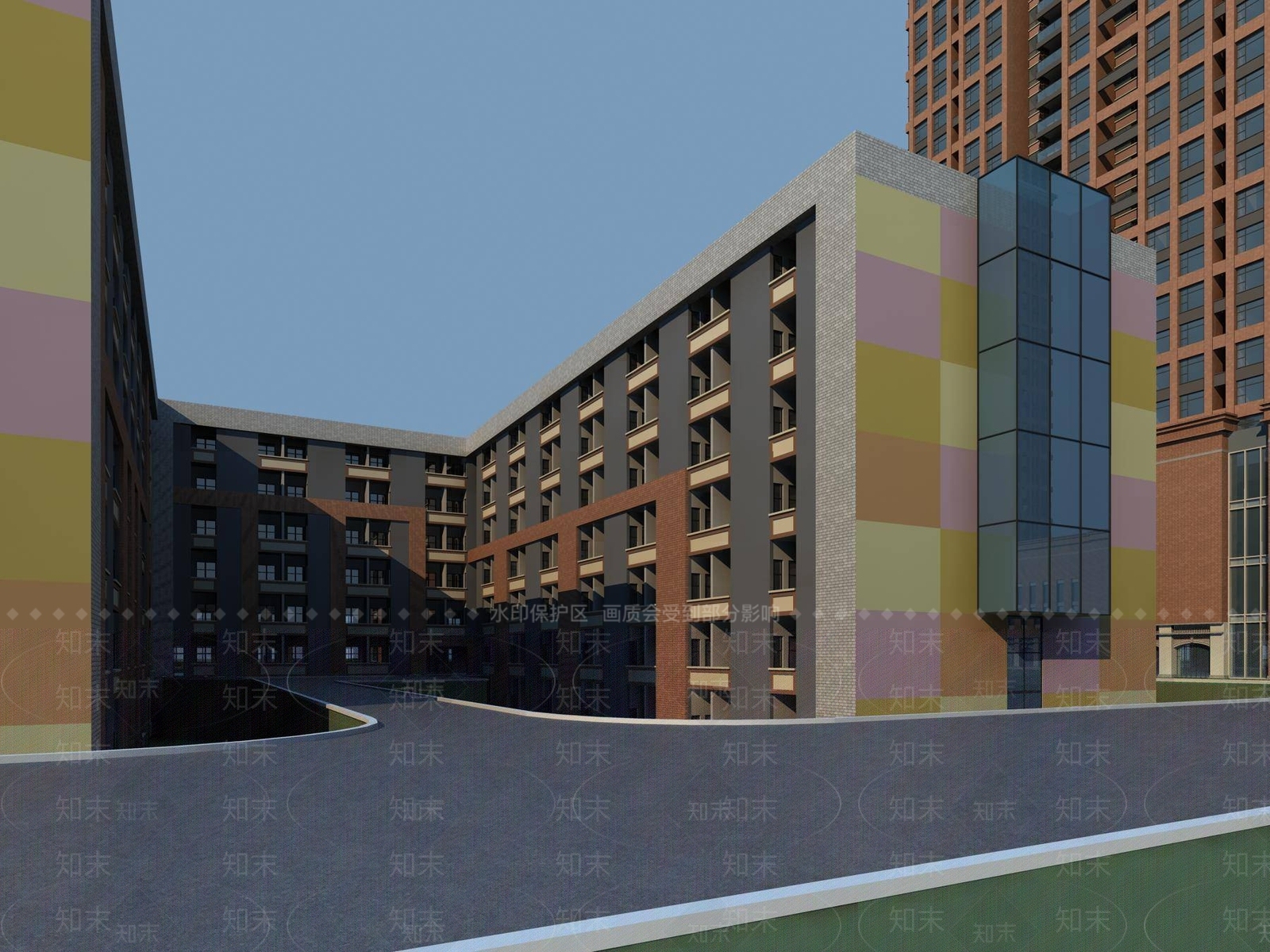 欧式学校外观3D模型下载【ID:1194344394】