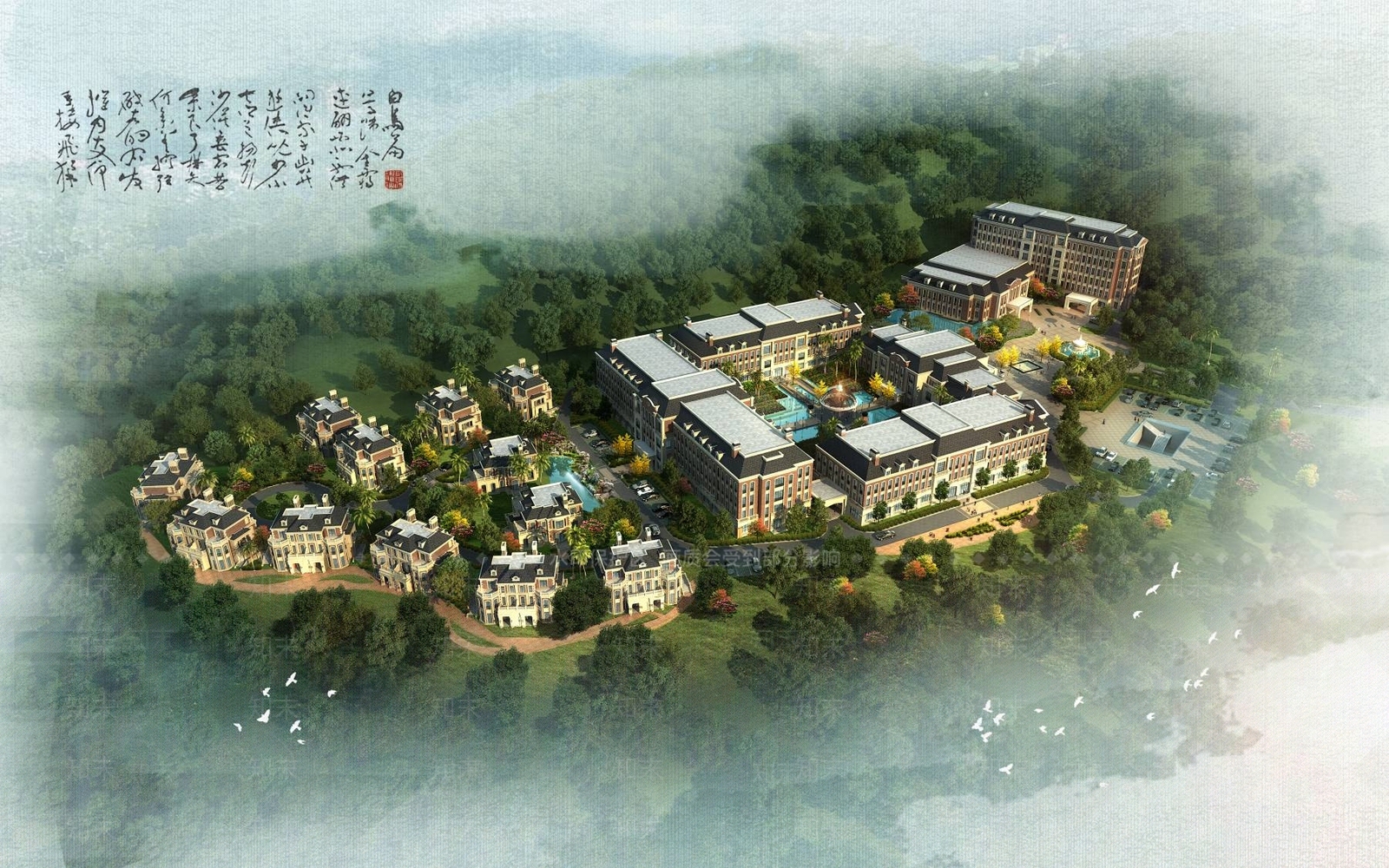 欧式酒店外观3D模型下载【ID:1194344863】