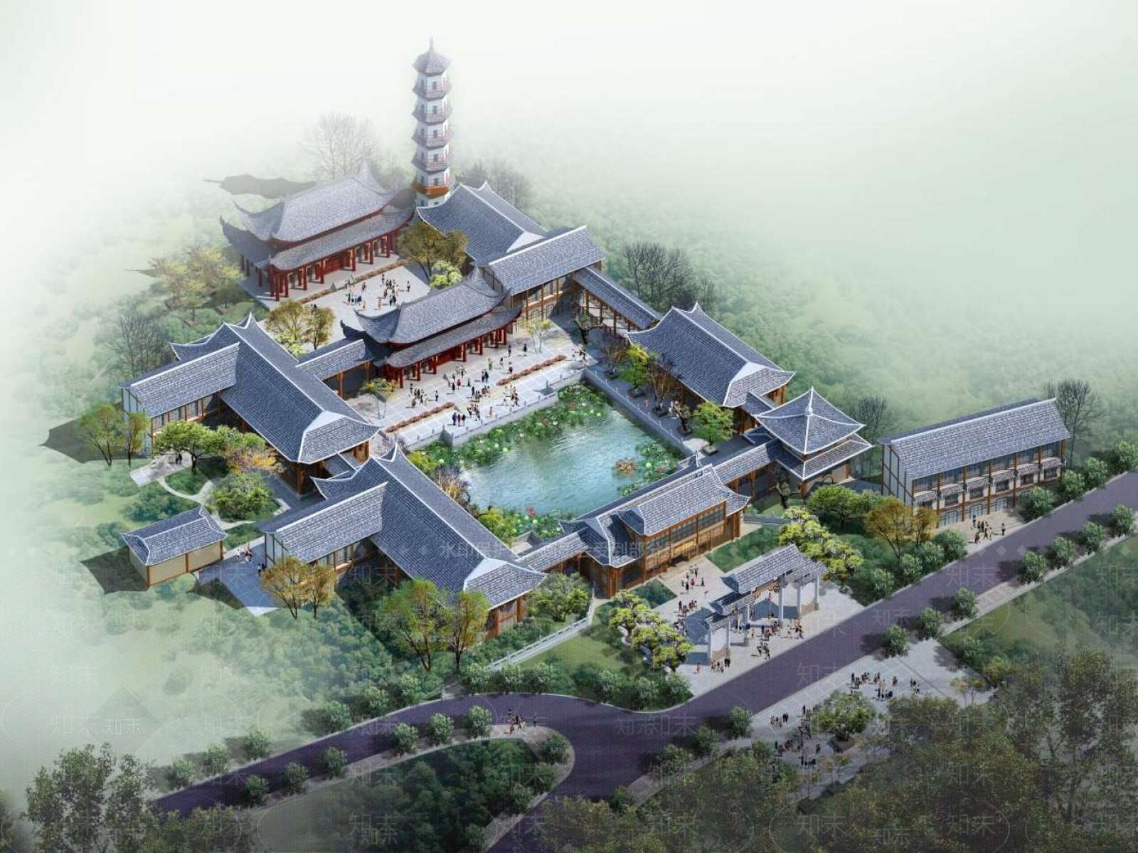 中式古建3D模型下载【ID:1194345006】