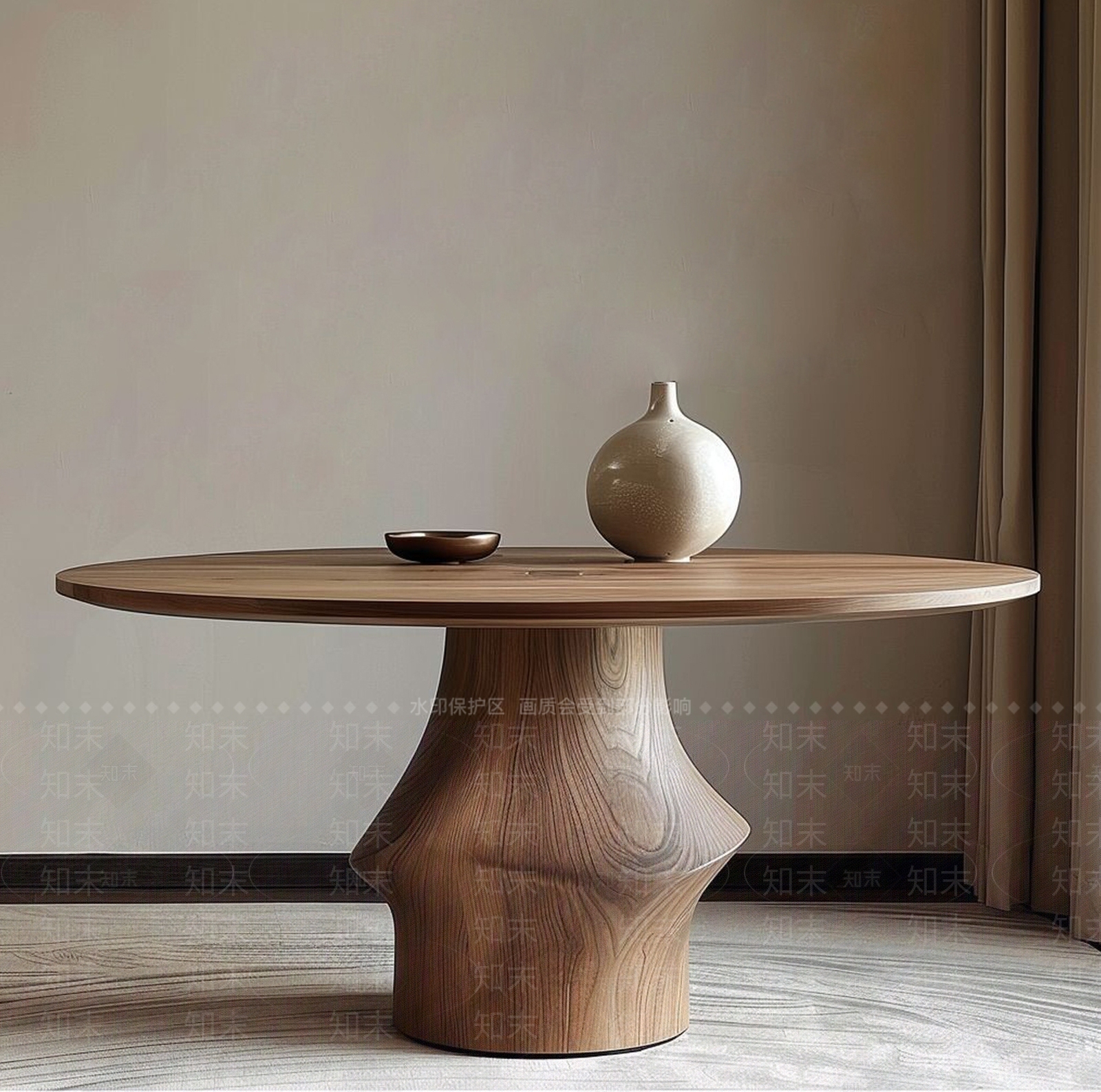 侘寂餐桌SU模型下载【ID:1194345409】