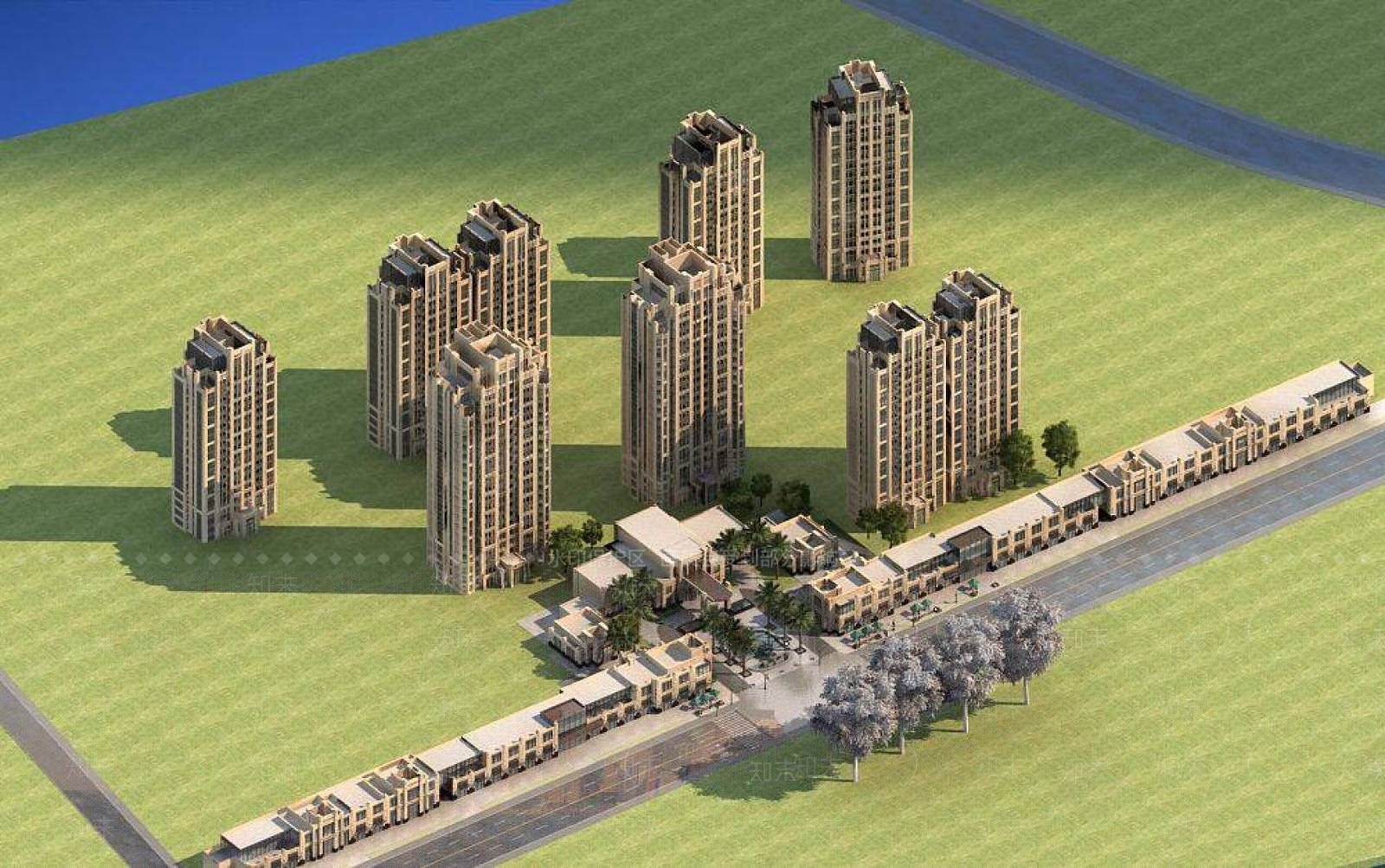 欧式其他住宅外观3D模型下载【ID:1194348325】
