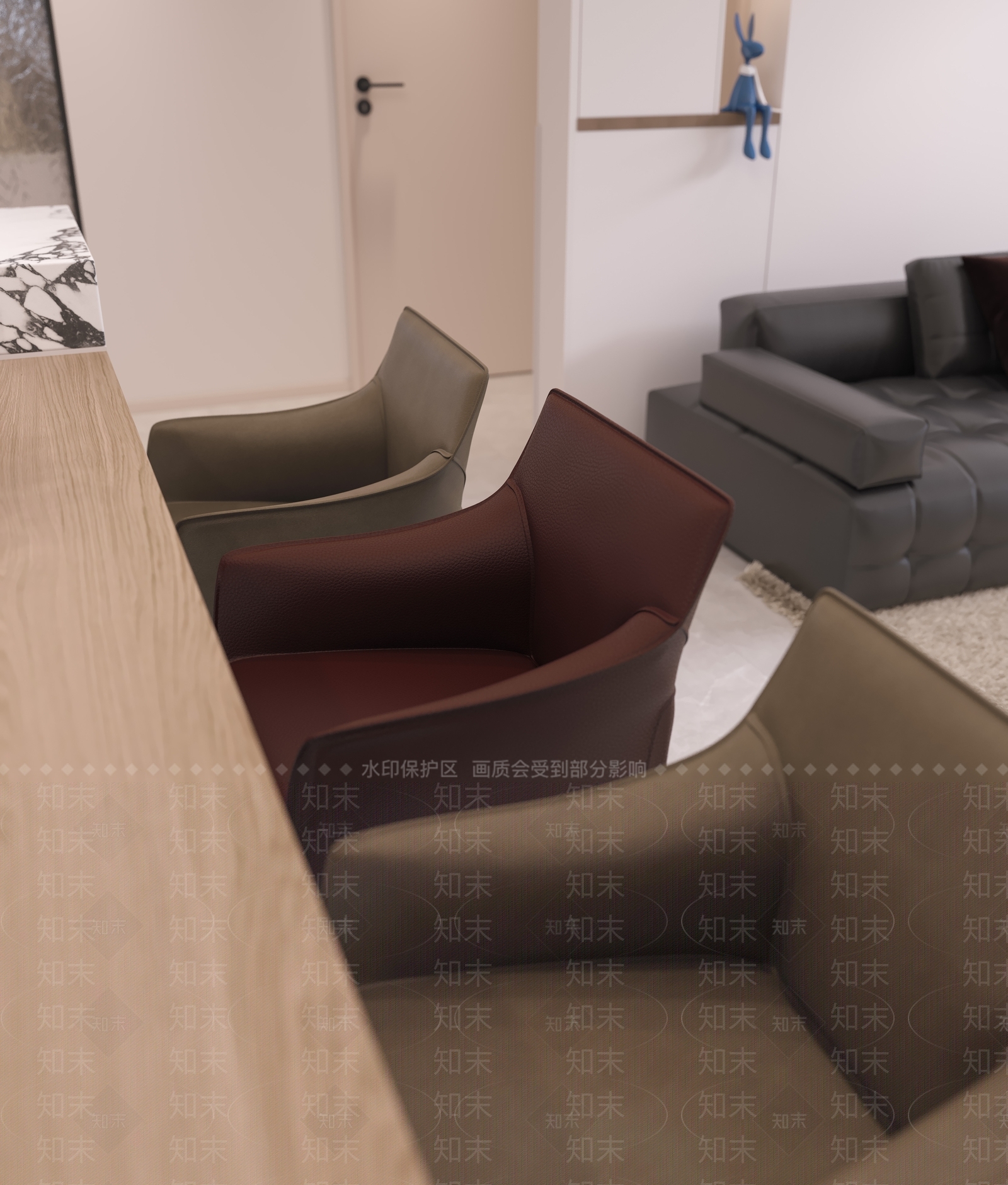 现代餐椅3D模型下载【ID:1194354434】