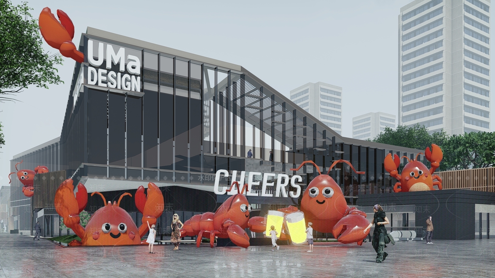 现代雕塑小品SU模型下载【ID:1194356354】