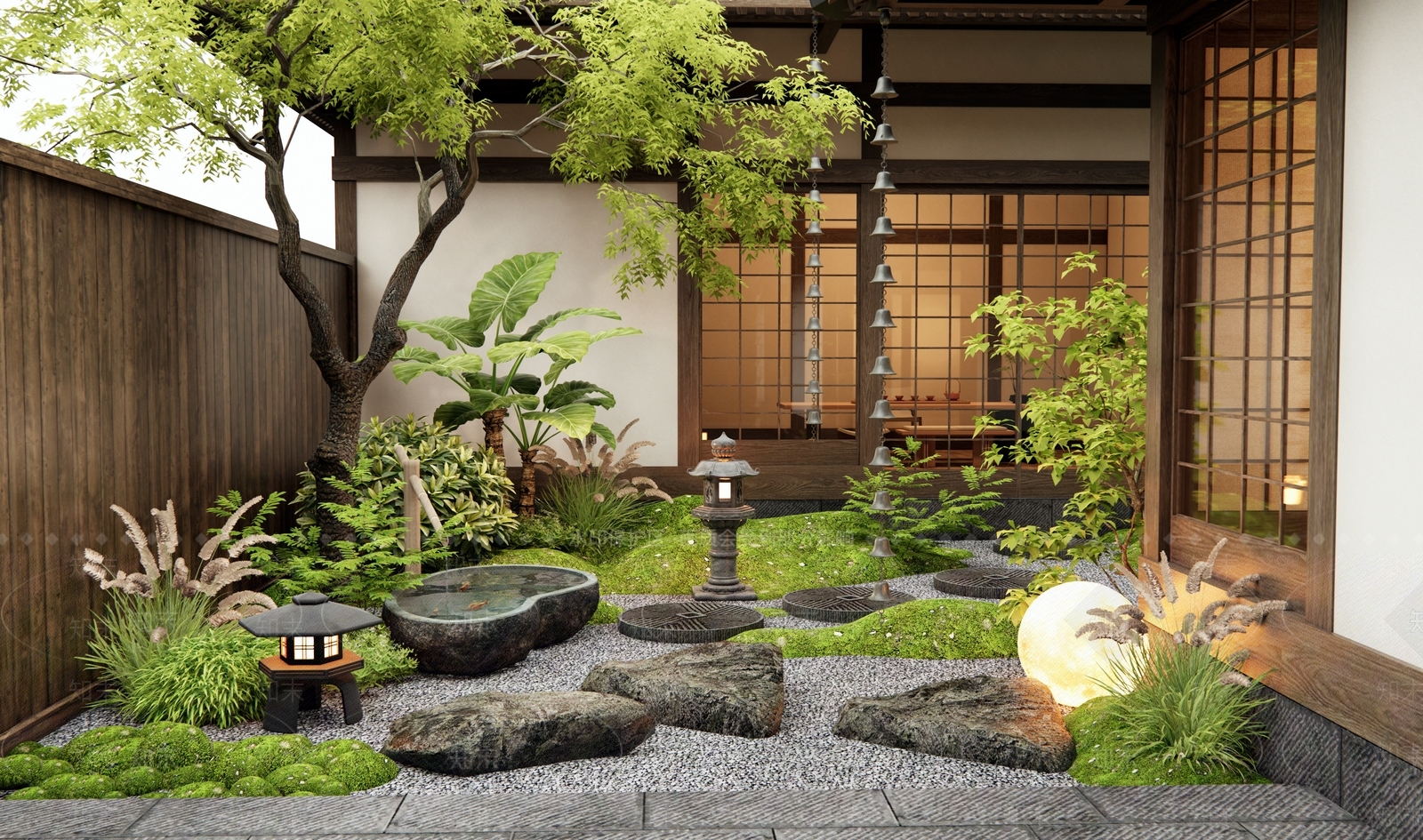 日式禅意庭院3D模型下载【ID:1194357175】