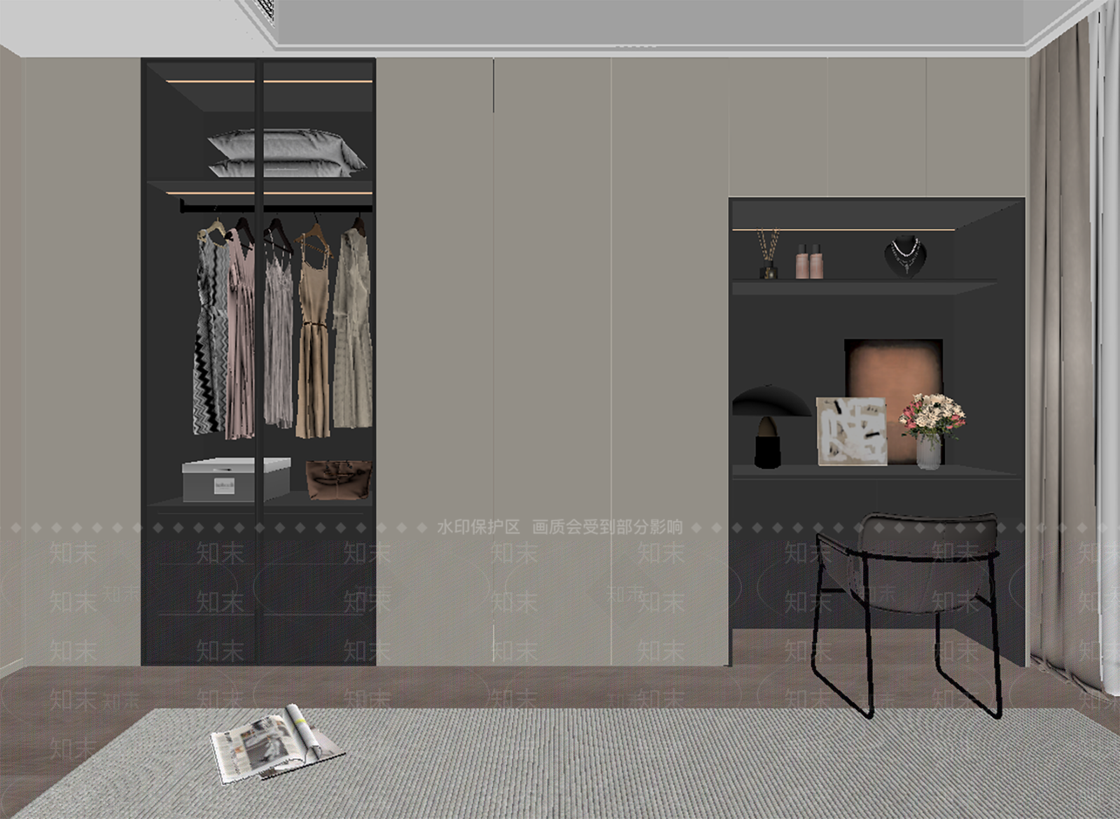 现代意式衣柜3D模型下载【ID:1194364078】
