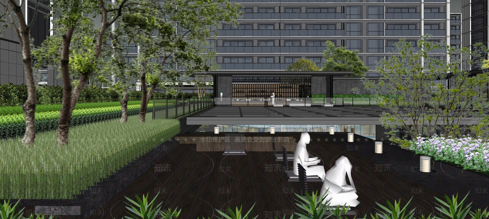 小区建筑SU模型下载【ID:1194363261】