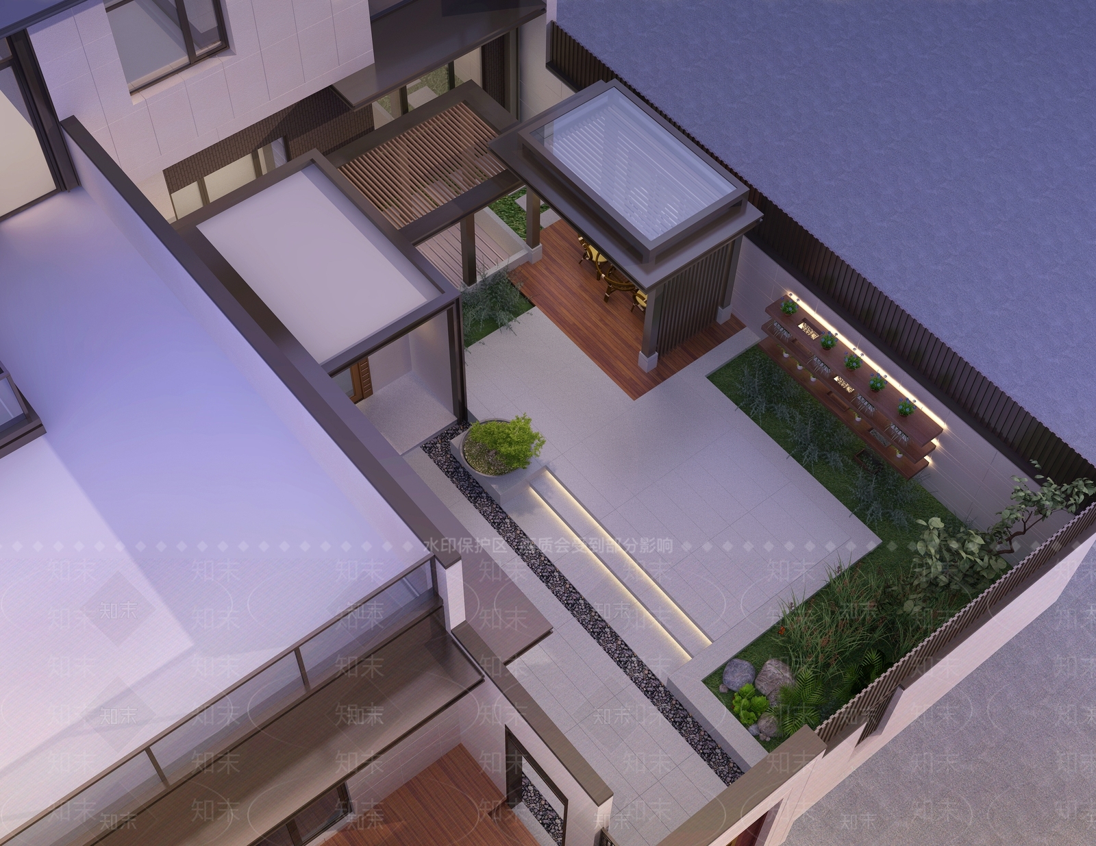现代新中式住宅景观3D模型下载【ID:1194359991】