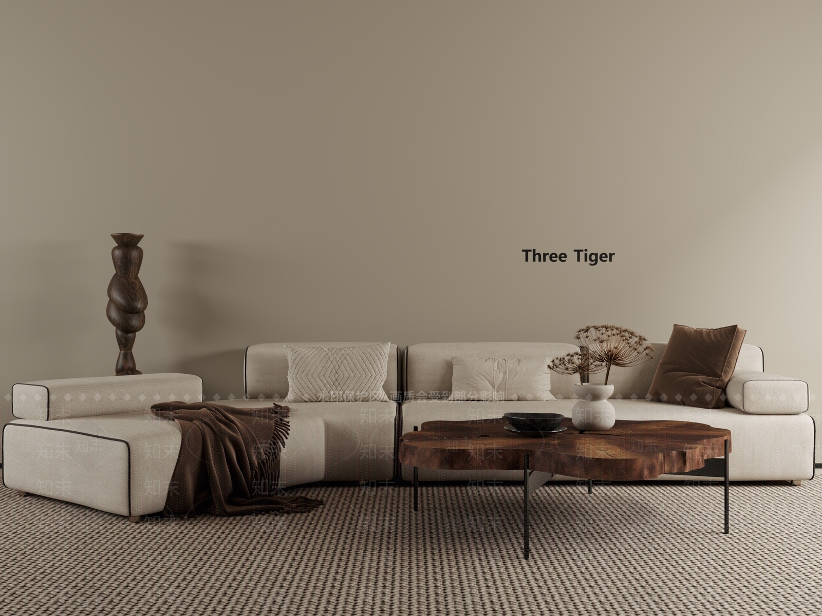 现代意式转角沙发3D模型下载【ID:1194361050】