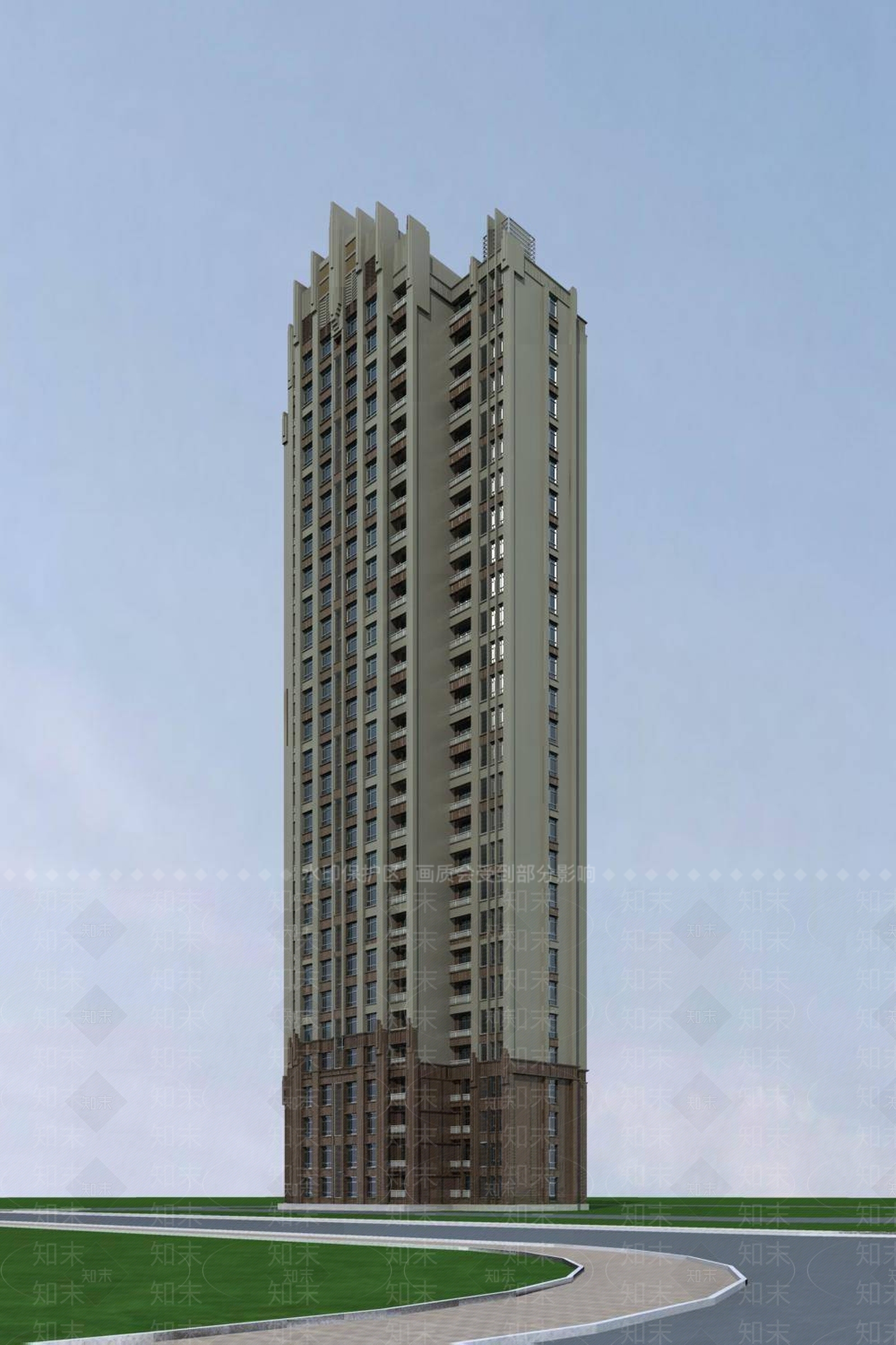 简欧高层住宅3D模型下载【ID:1194361606】