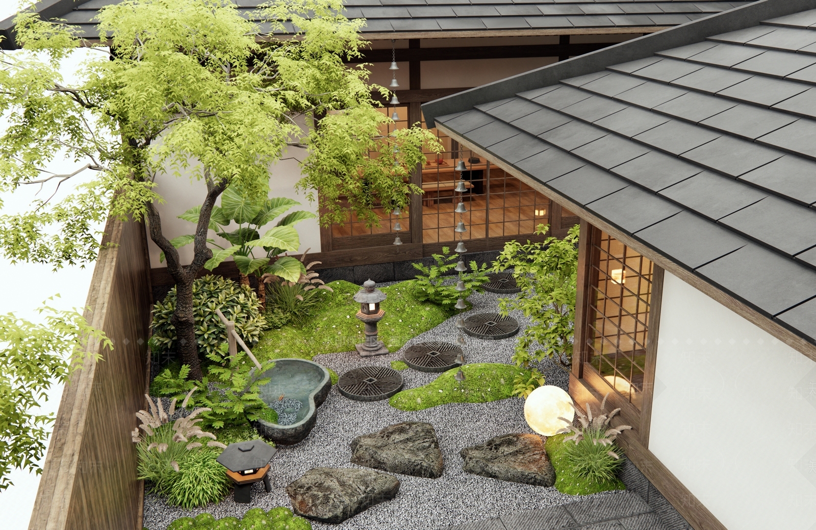 日式庭院3D模型下载【ID:1194362273】