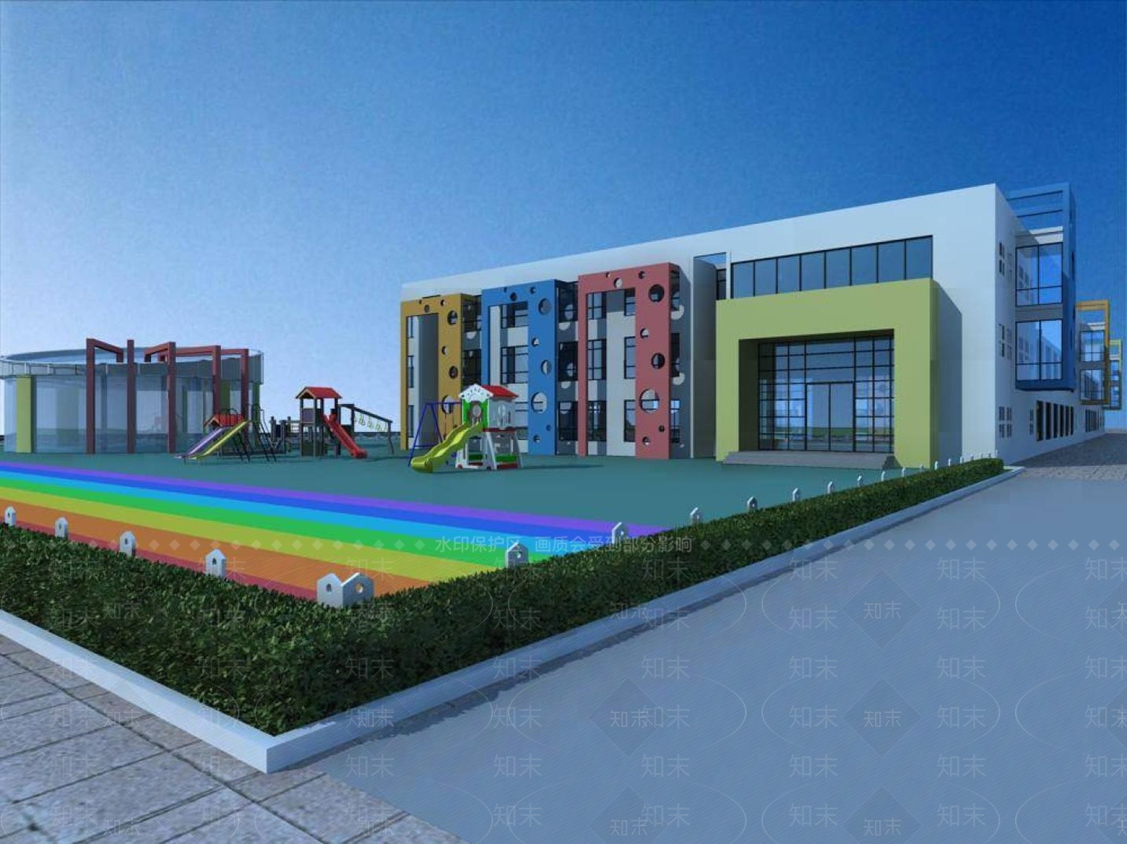 现代幼儿园3D模型下载【ID:1194362636】