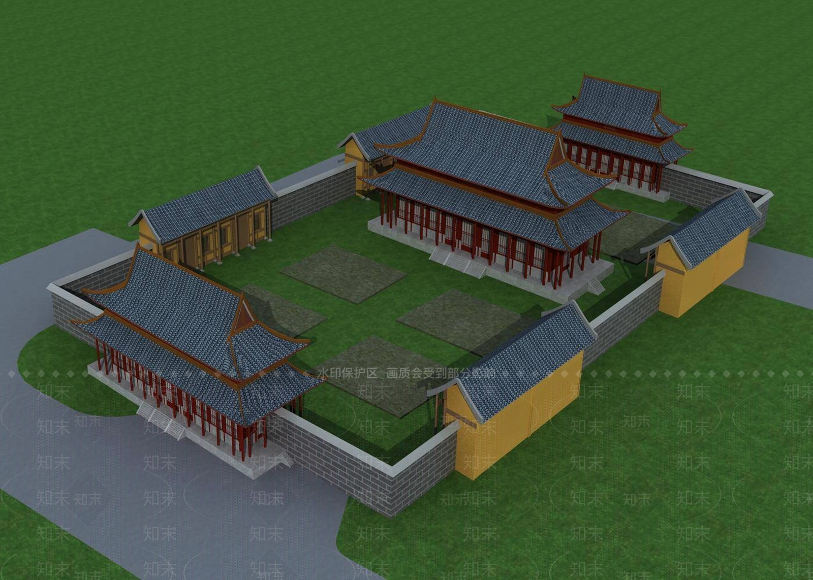 中式古建3D模型下载【ID:1194363018】