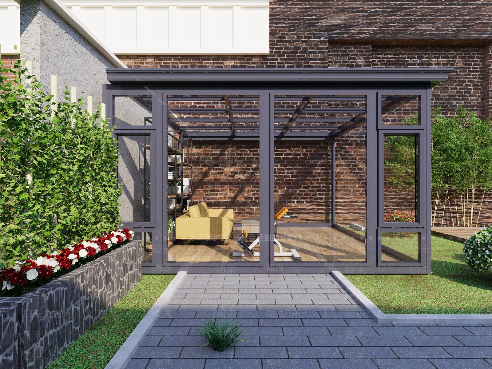 现代庭院3D模型下载【ID:1194365714】