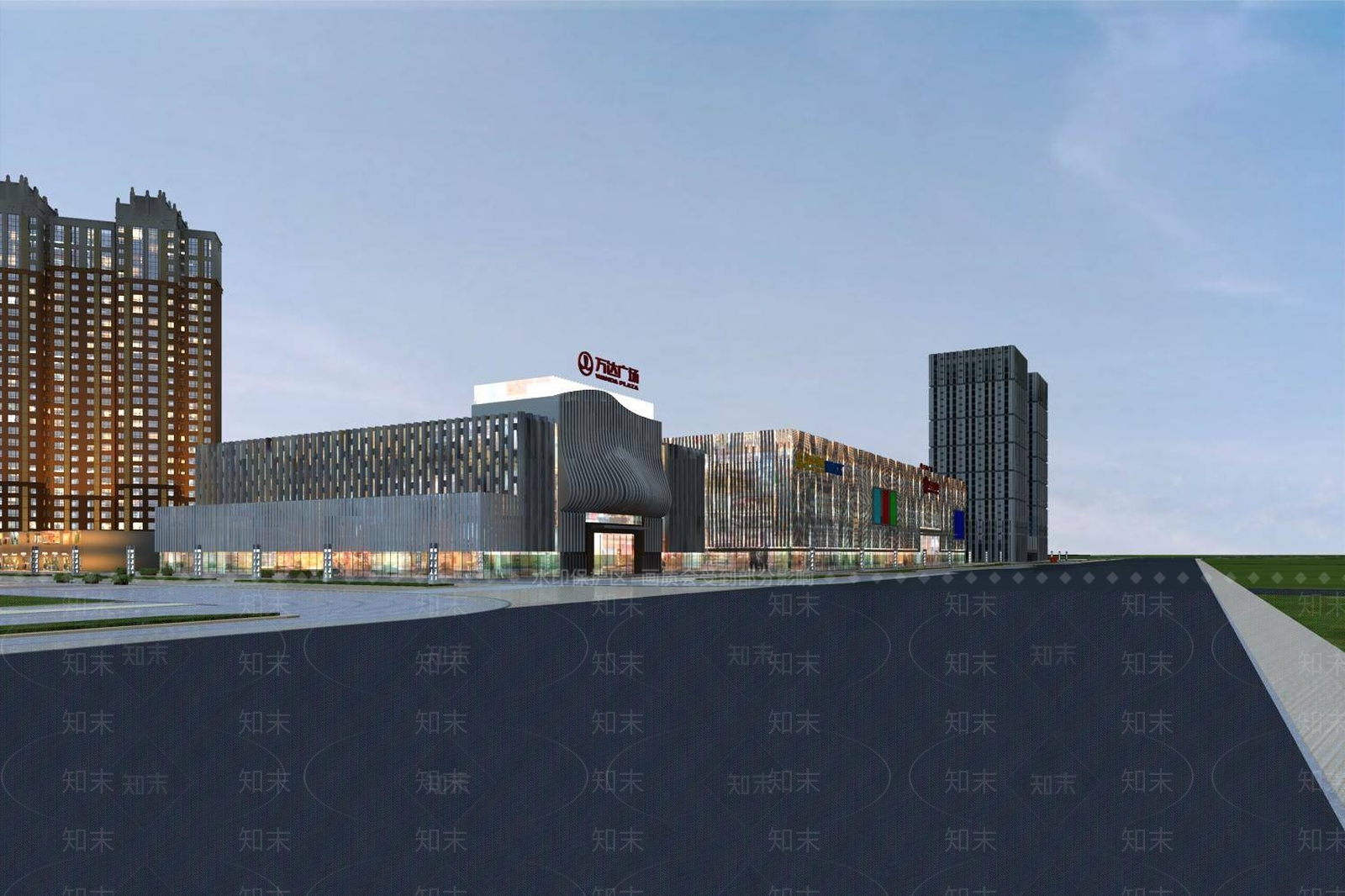 现代商场外观3D模型下载【ID:1194366581】