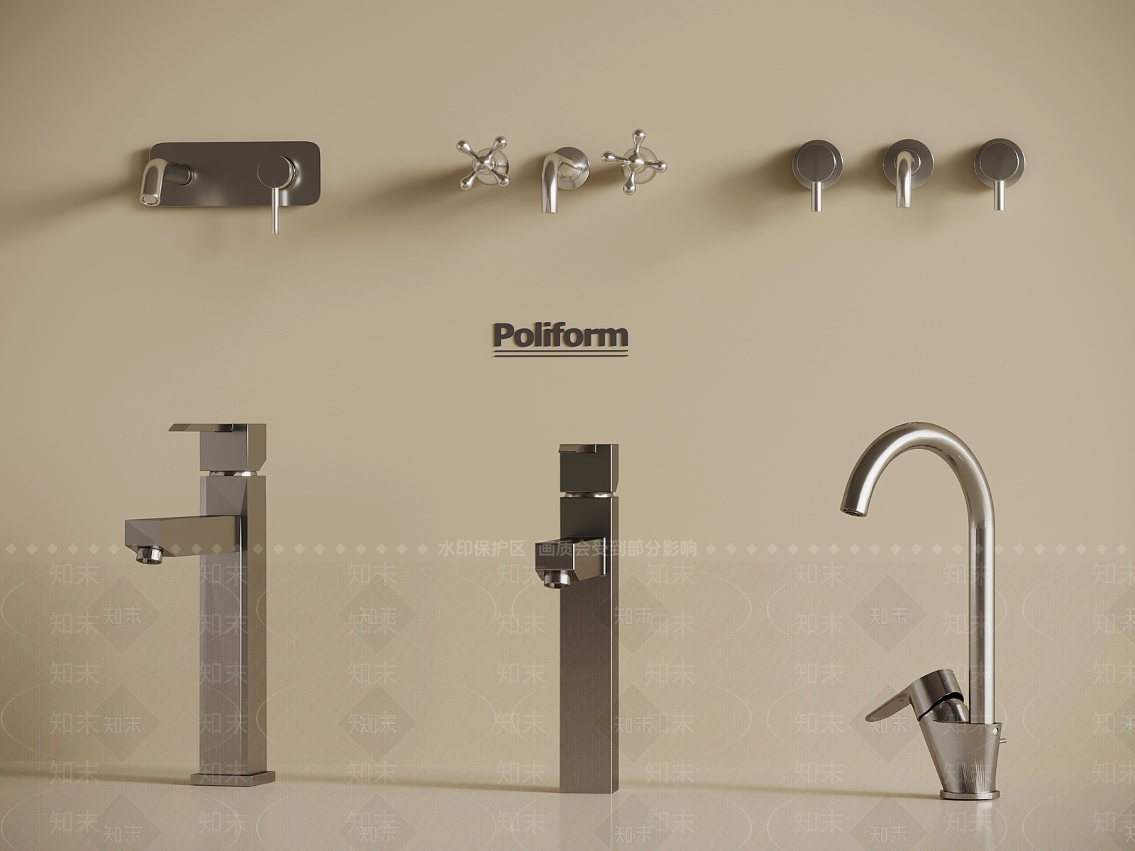 现代水龙头SU模型下载【ID:1194367147】