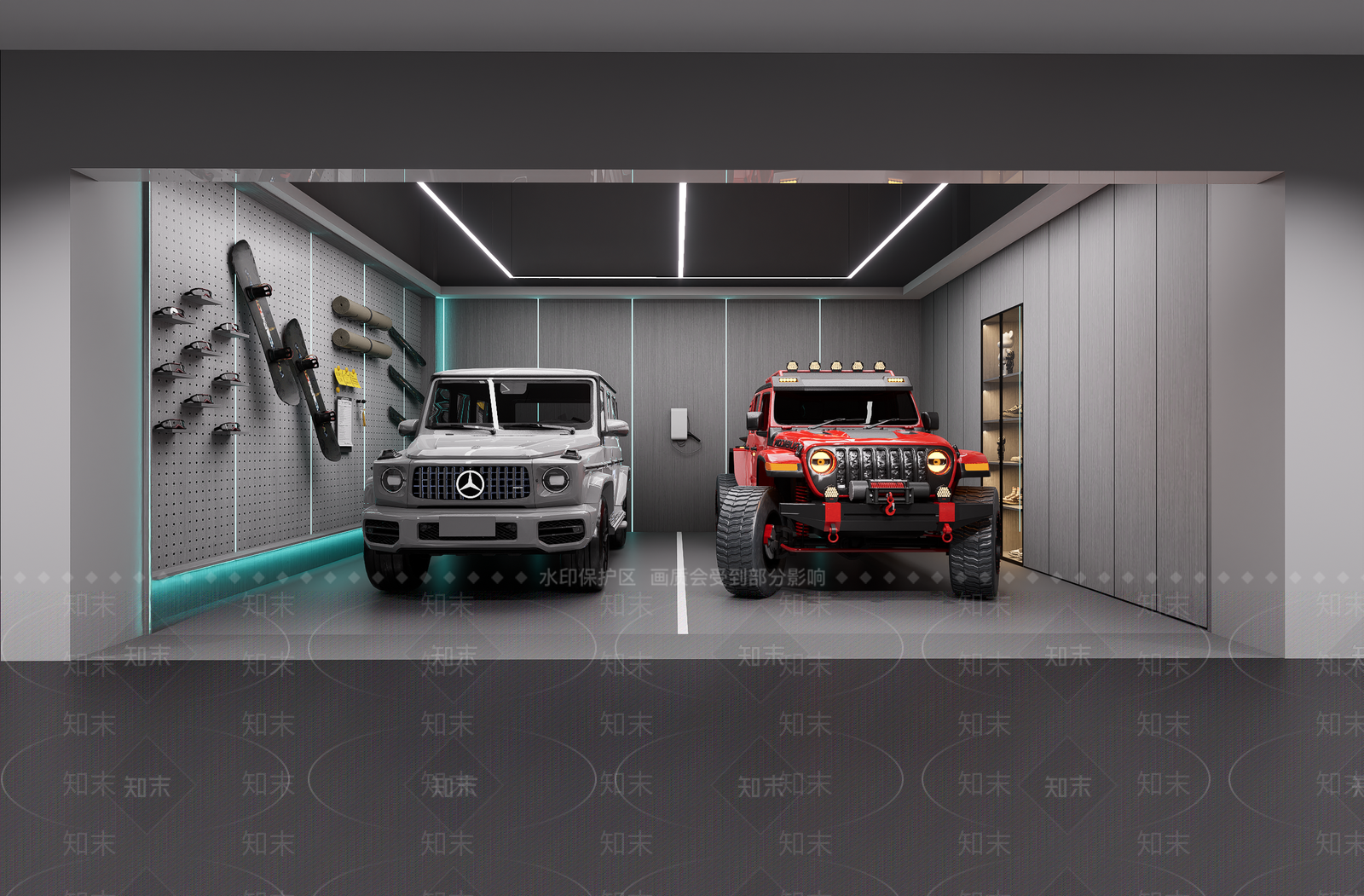 现代停车场SU模型下载【ID:1194368189】