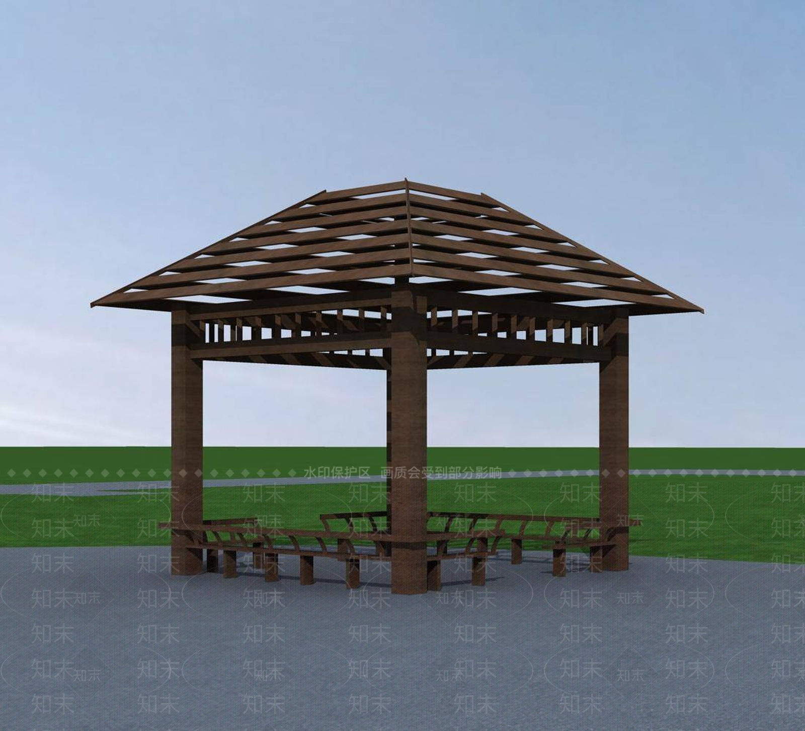 中式亭子3D模型下载【ID:1194368768】