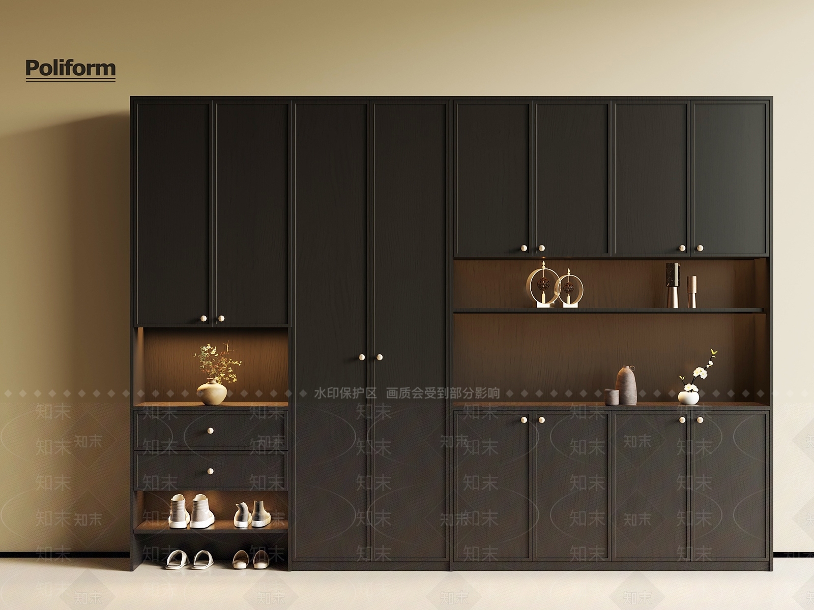 现代意式衣柜3D模型下载【ID:1194369873】