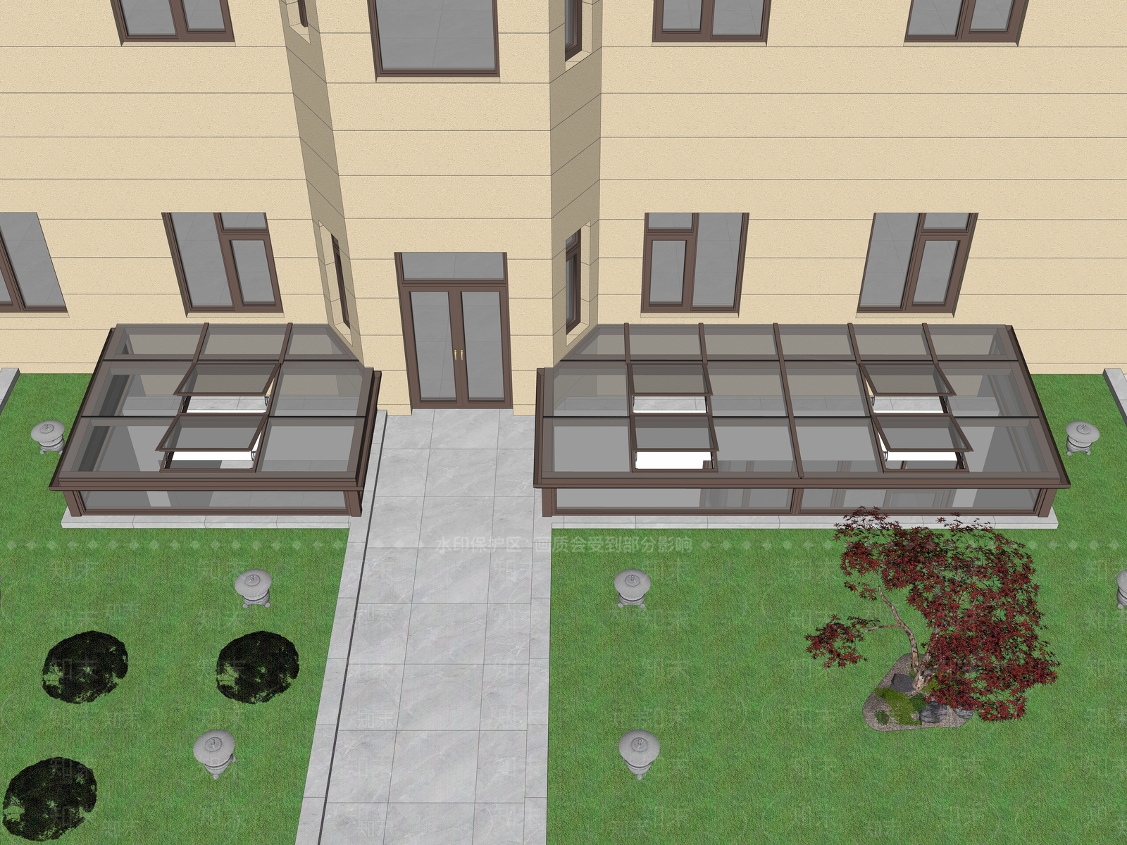 现代雨棚SU模型下载【ID:1194376331】
