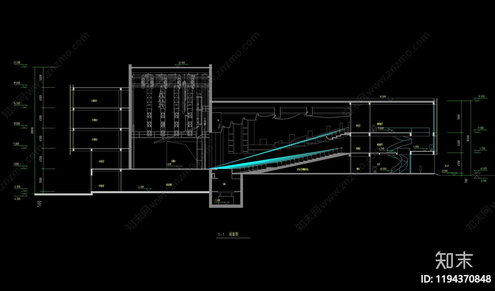 现代新中式学校建筑cad施工图下载【ID:1194370848】