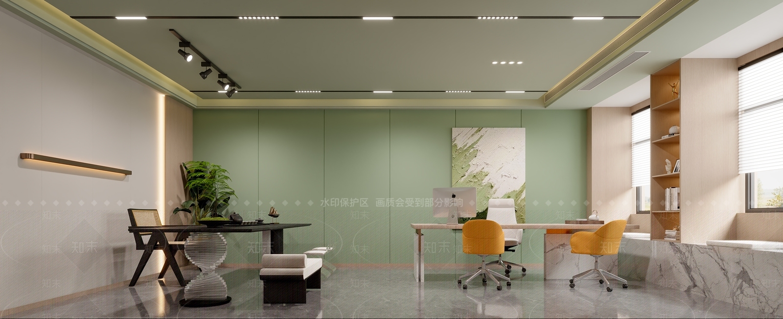 现代办公大厅3D模型下载【ID:1194372013】