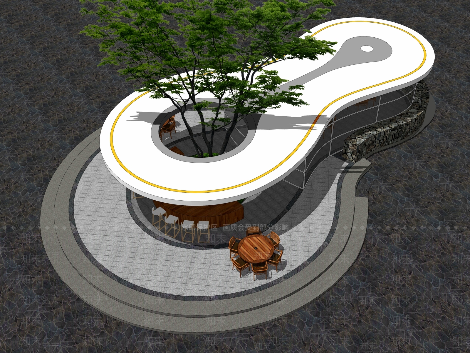 现代亭子SU模型下载【ID:1194371959】