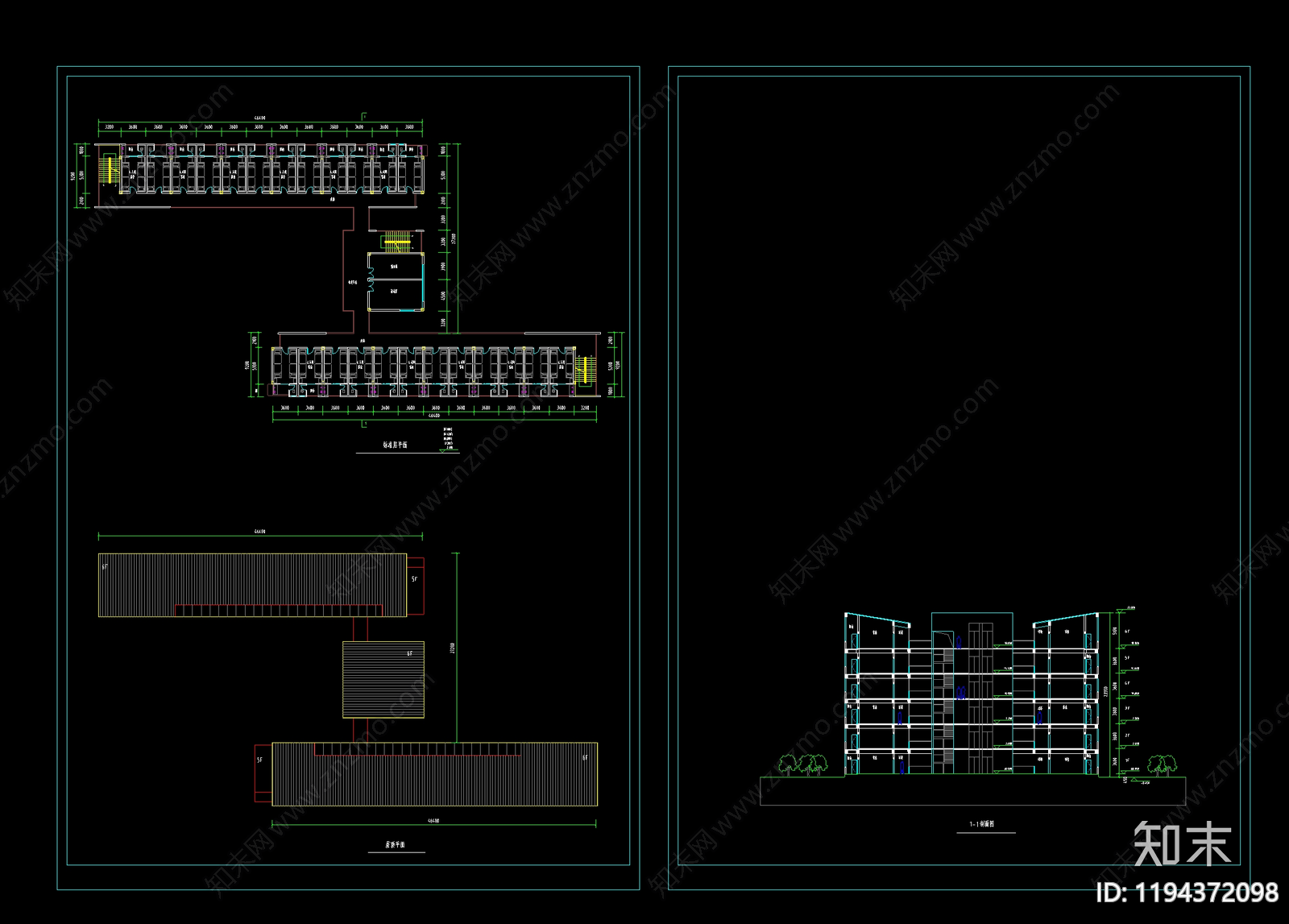 现代新中式学校建筑cad施工图下载【ID:1194372098】