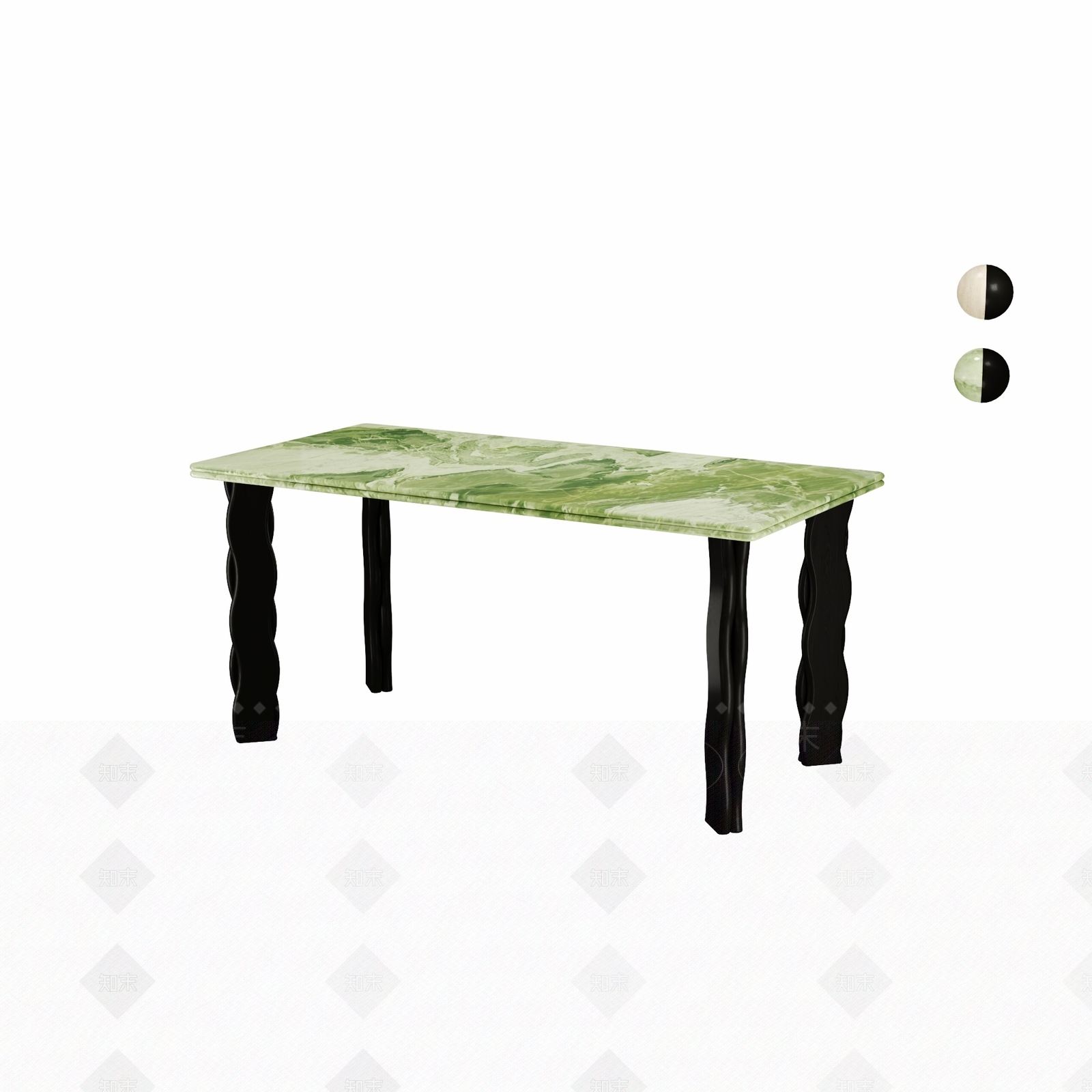 现代中古餐桌3D模型下载【ID:1194372390】