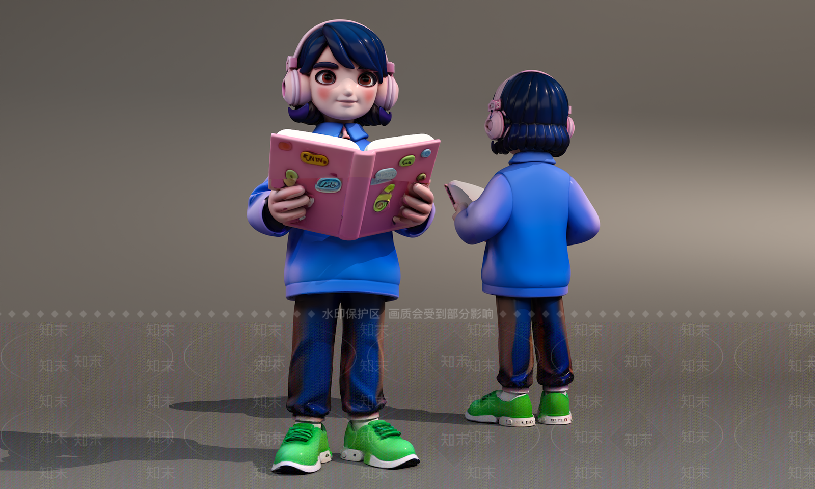 现代雕塑摆件3D模型下载【ID:1194373873】