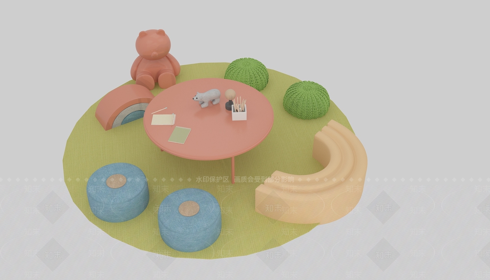 现代儿童乐园3D模型下载【ID:1194375507】