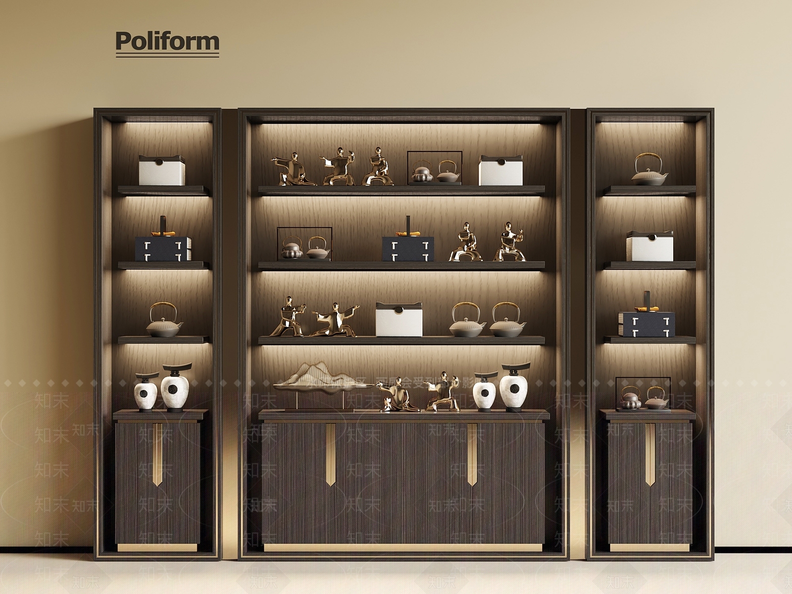 新中式博古架SU模型下载【ID:1194377492】