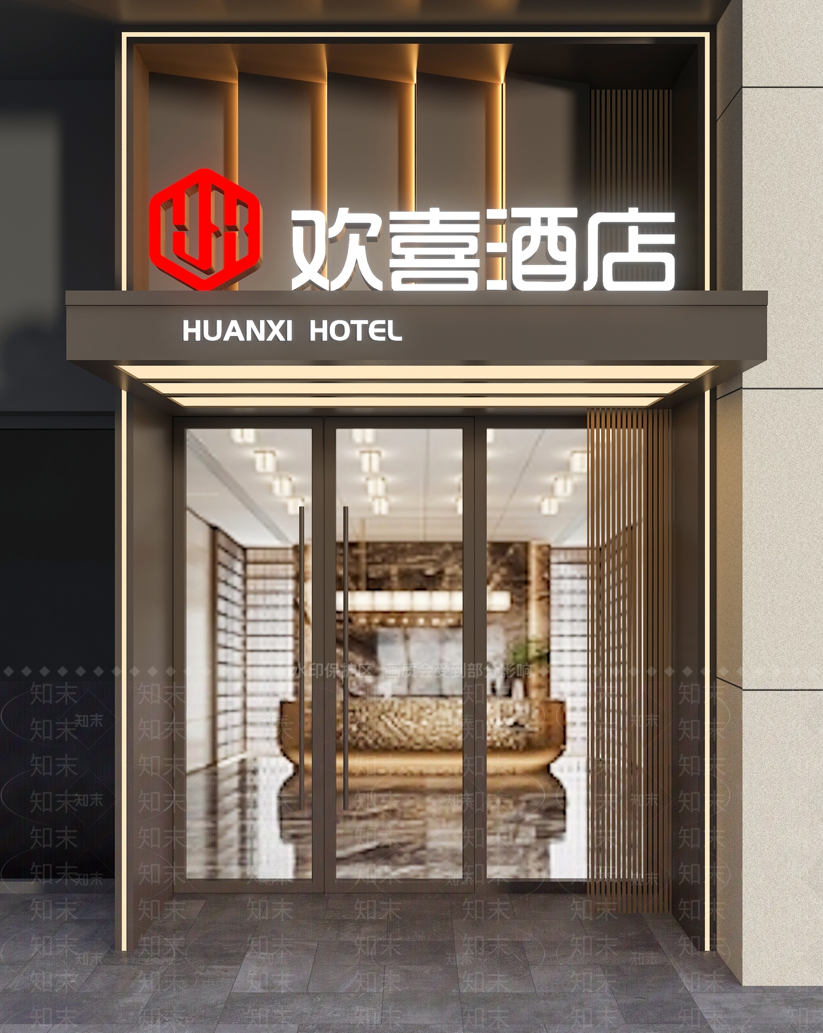 现代门头3D模型下载【ID:1194379375】