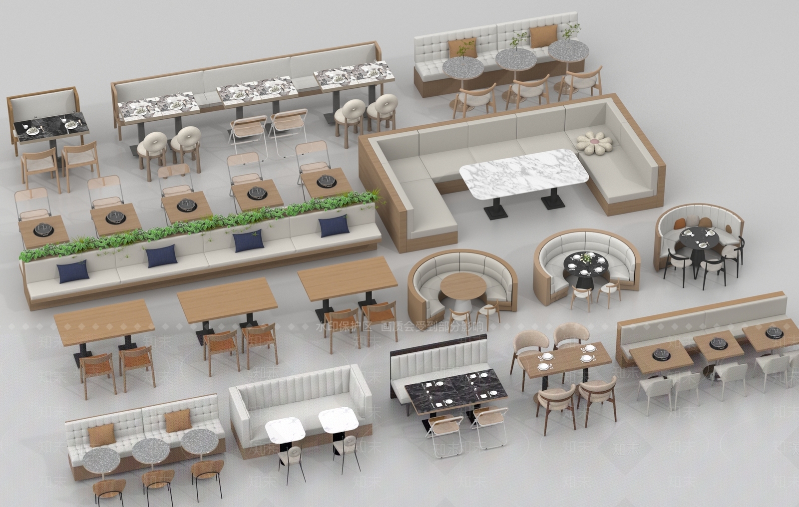 现代卡座沙发3D模型下载【ID:1194381233】