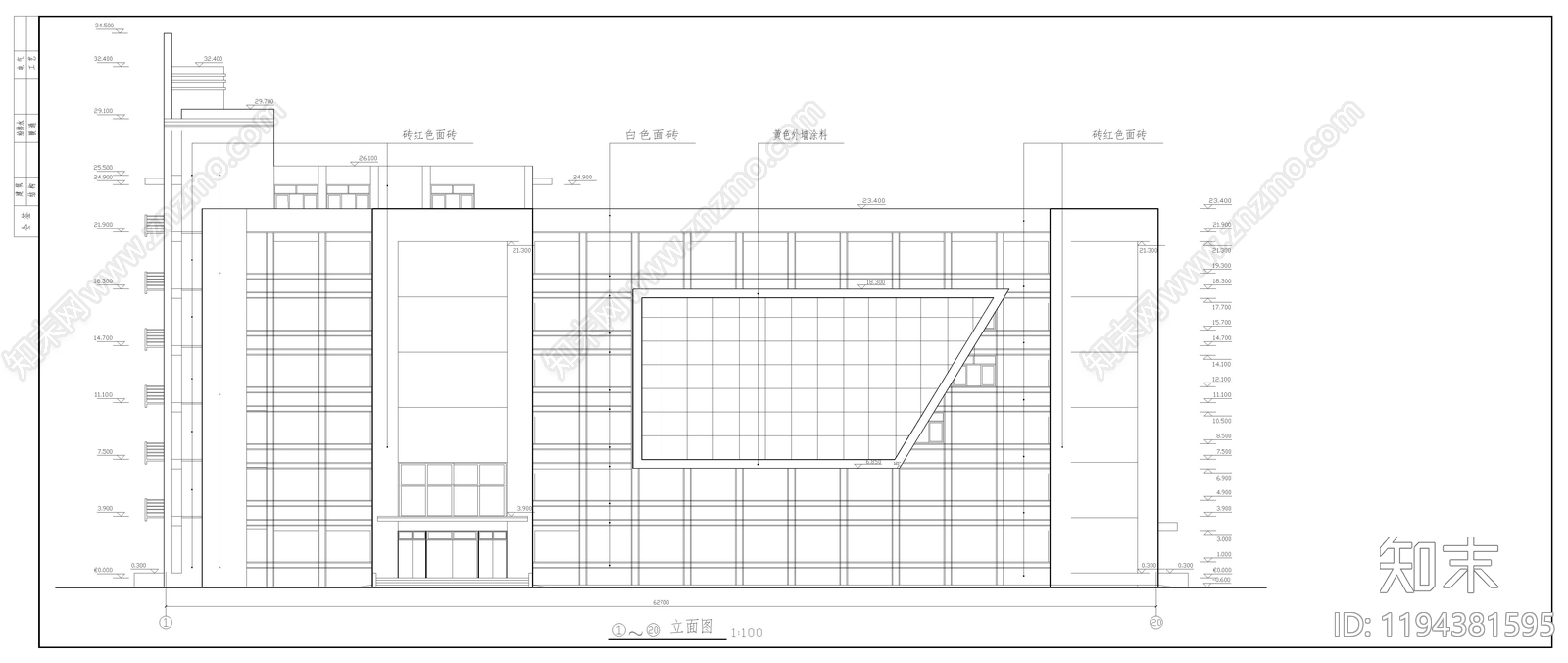 现代学校建筑cad施工图下载【ID:1194381595】