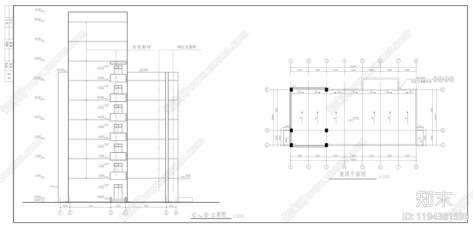 现代学校建筑cad施工图下载【ID:1194381595】