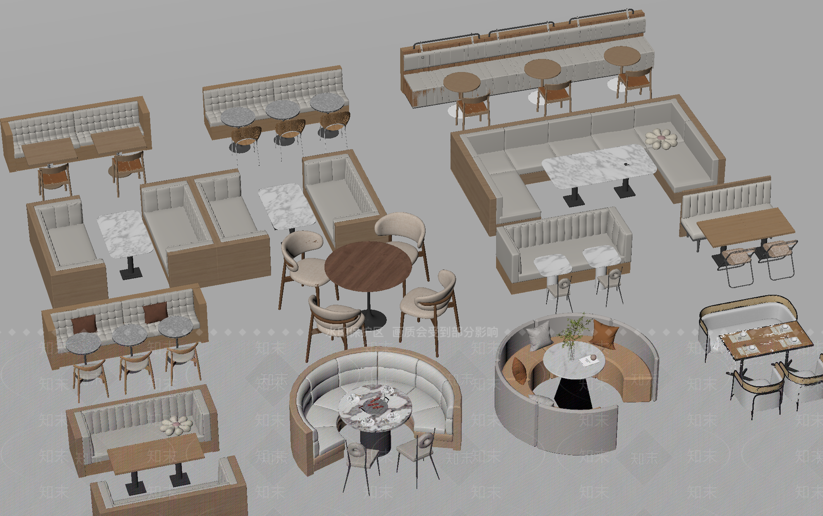 现代卡座沙发SU模型下载【ID:1194381651】