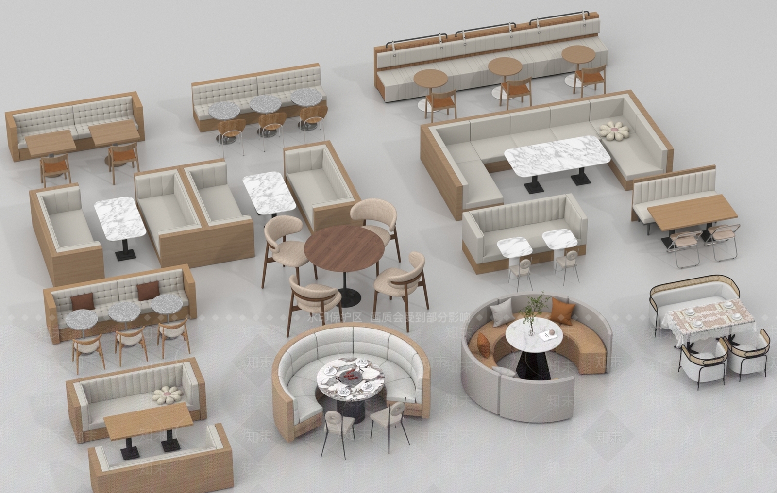 现代卡座沙发3D模型下载【ID:1194381699】