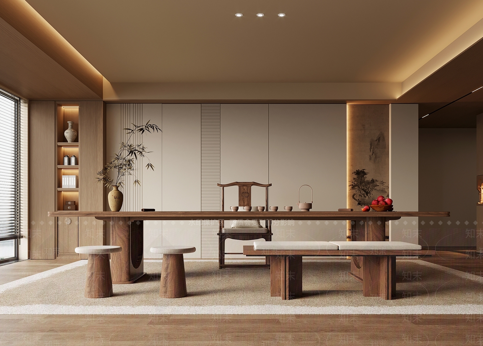 中式中古茶室SU模型下载【ID:1194383955】