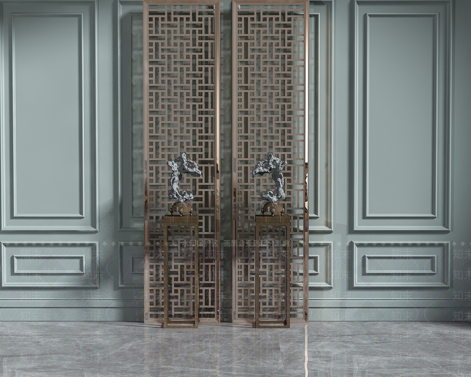 中式屏风3D模型下载【ID:1194387349】