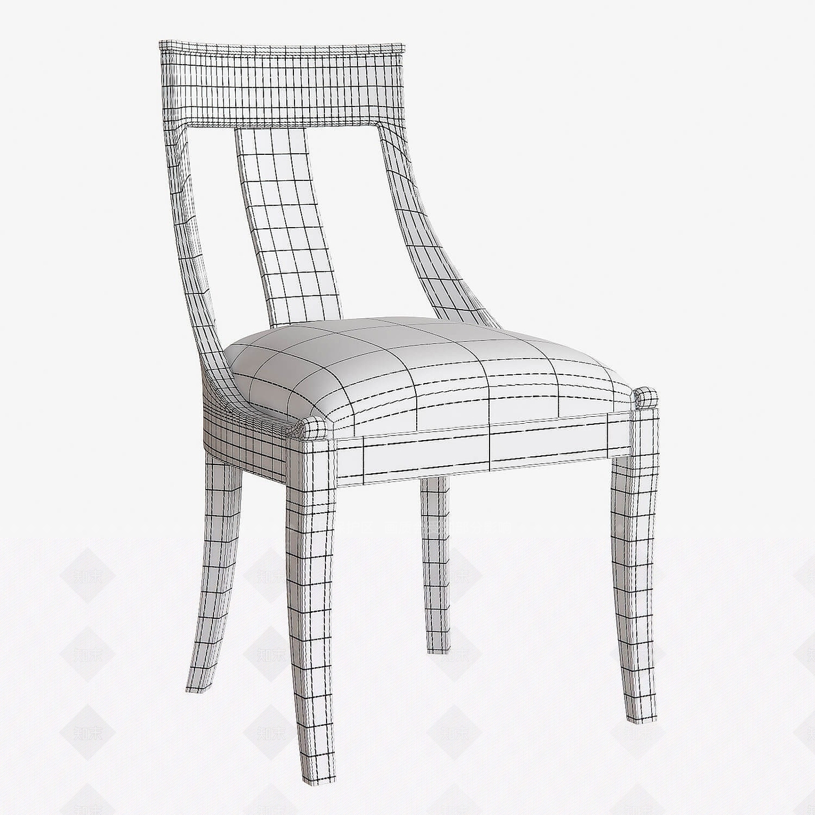 美式单椅3D模型下载【ID:1194387693】