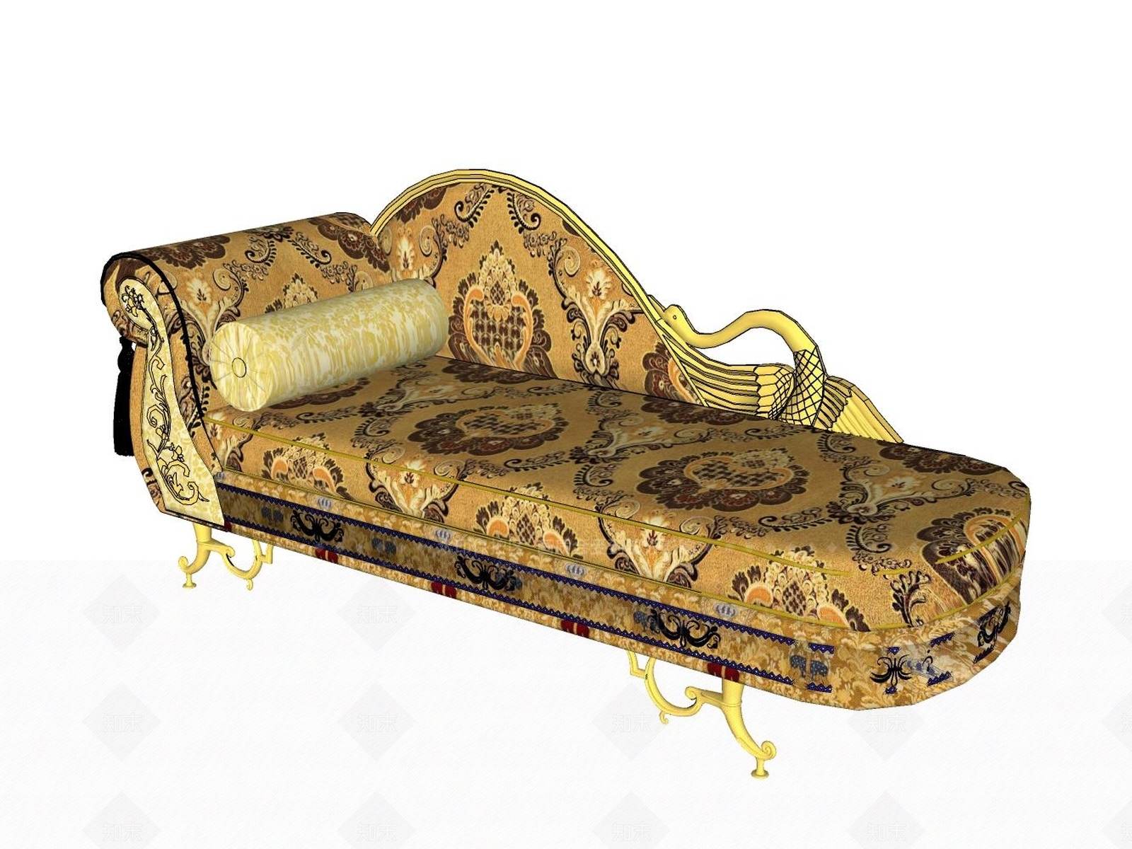 中式美式贵妃椅SU模型下载【ID:1194388670】
