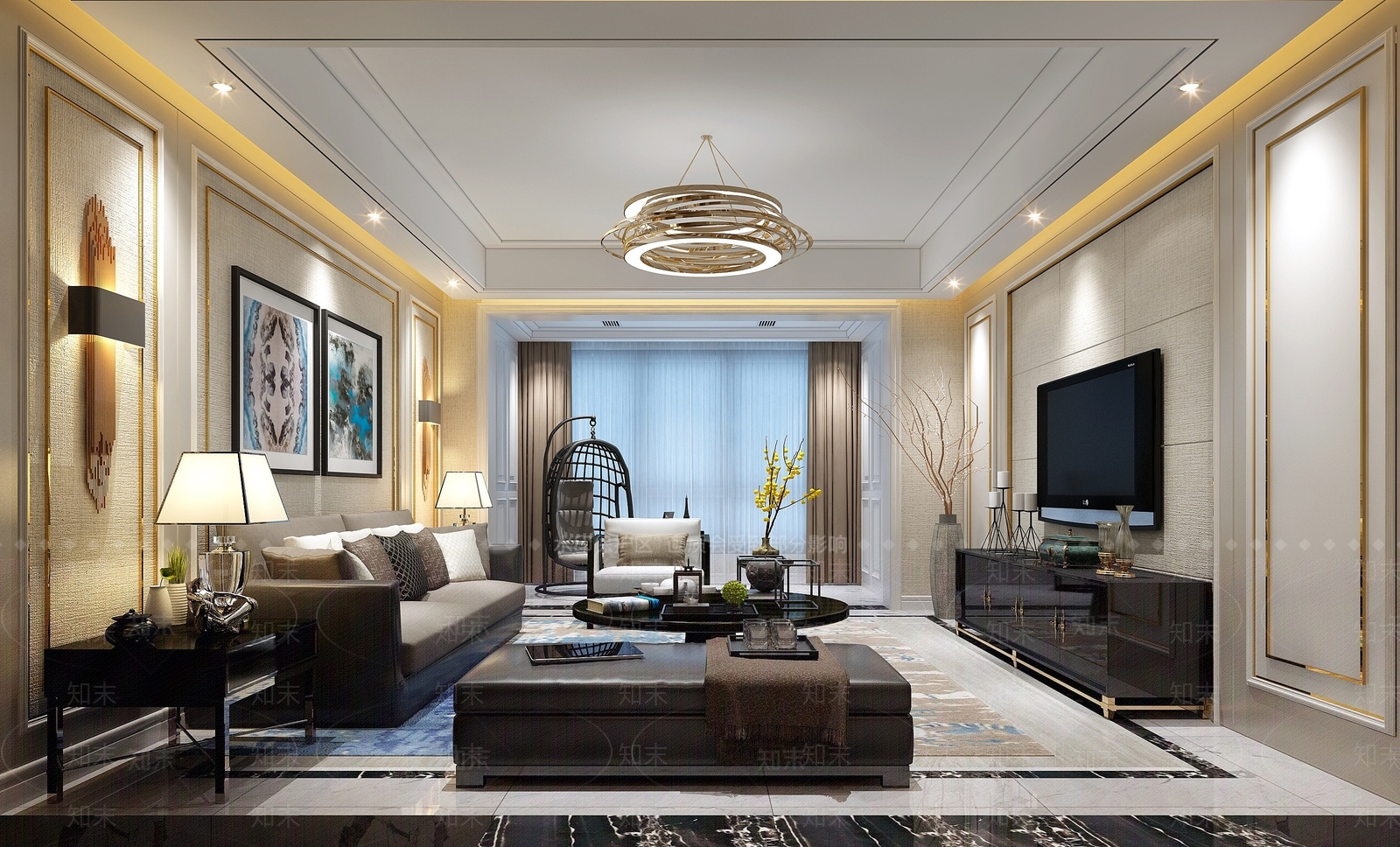 欧式古典欧式客厅3D模型下载【ID:1194389063】