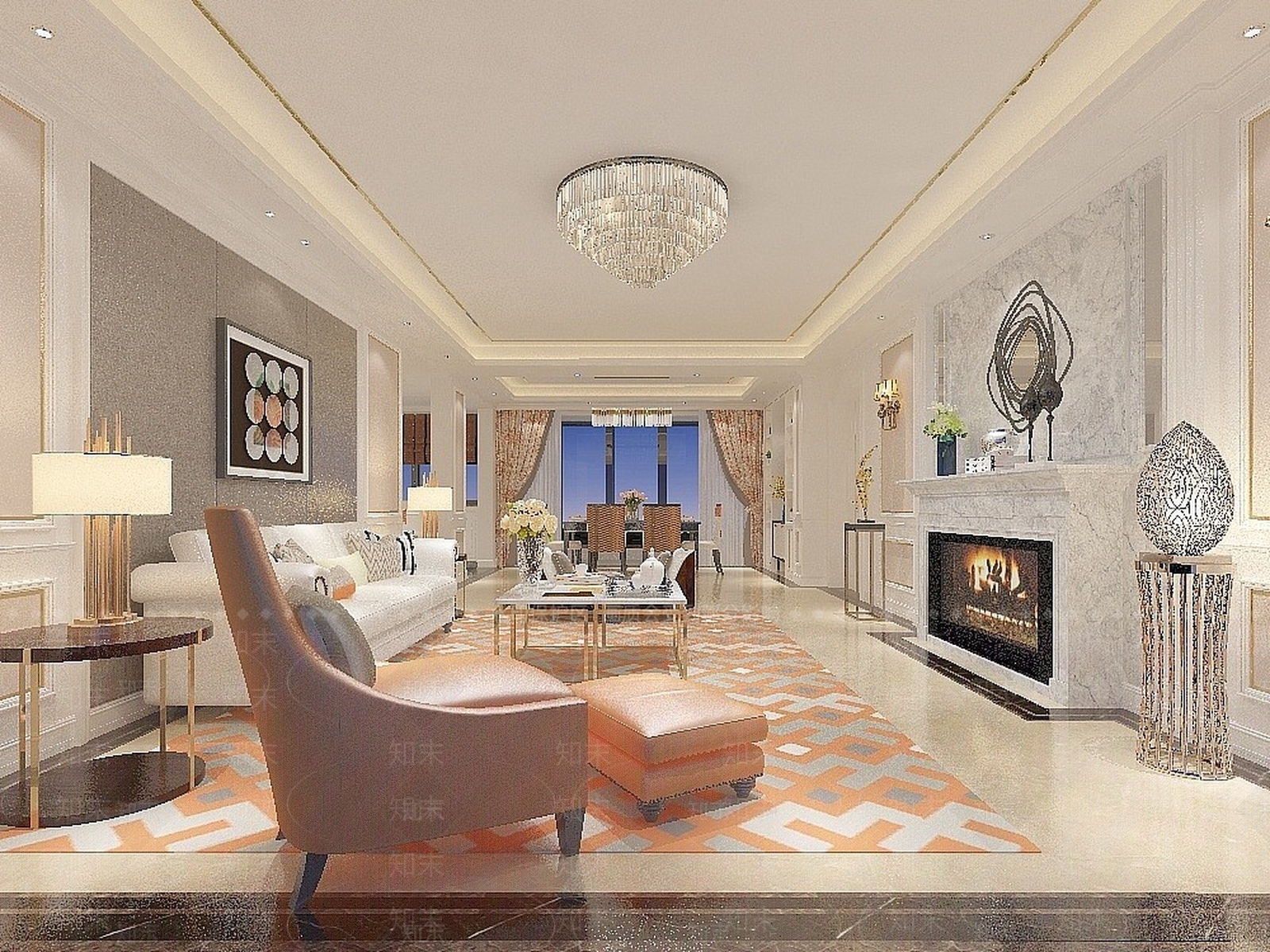 欧式古典欧式客厅3D模型下载【ID:1194389016】